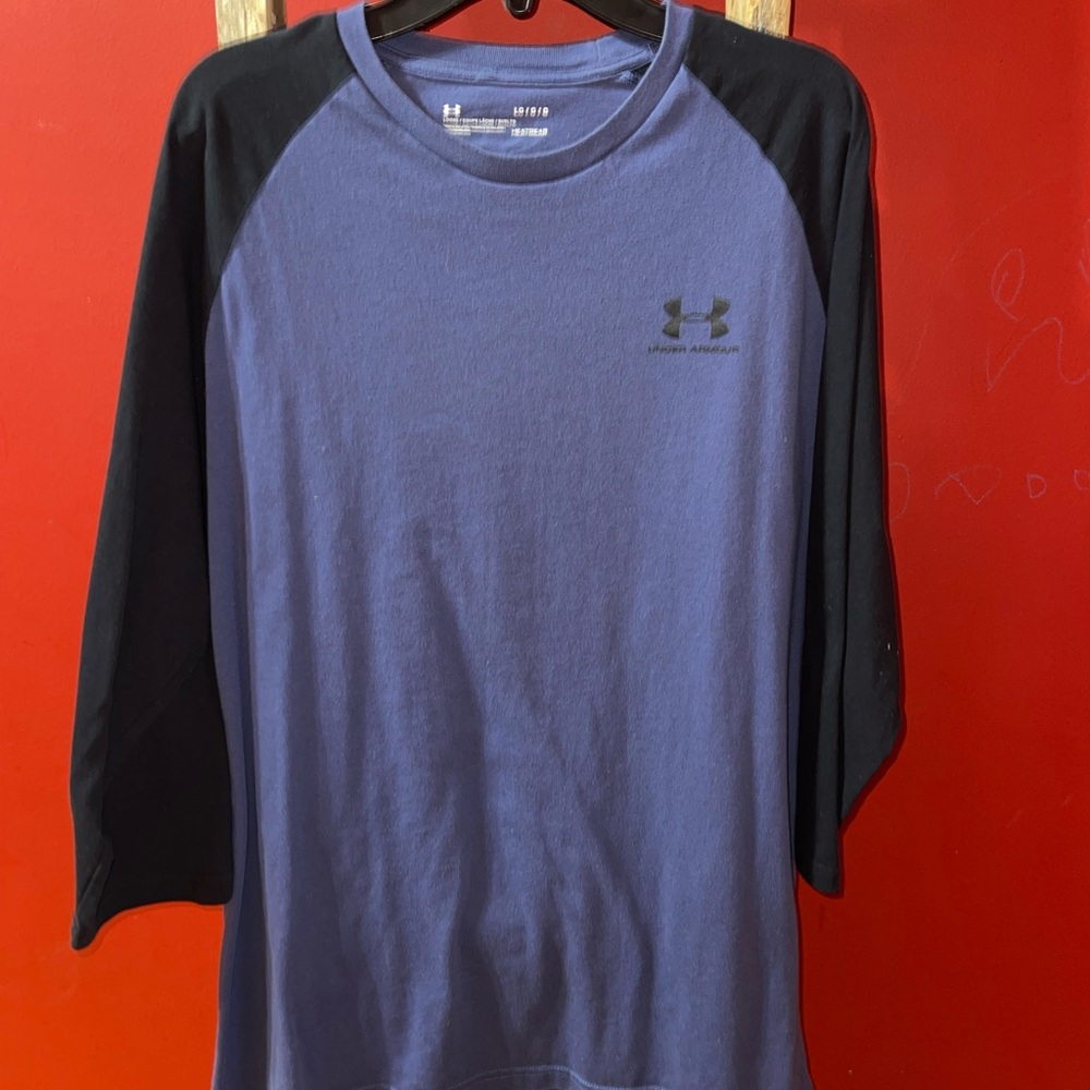 Under Armour Men's Blue and Black Raglan Tee